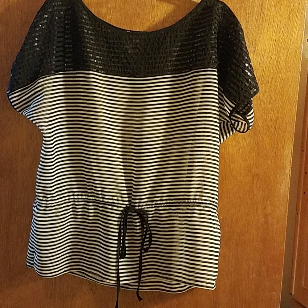 Cach'e black Sequins  blouse